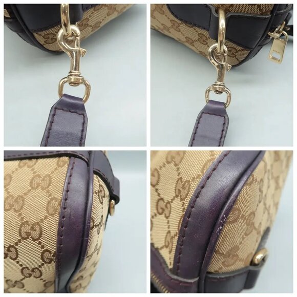 100% Authentic GUCCI Boston Brown GG Canvas Satchel 571-091824 - Picture 7 of 12